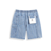 Men's Distressed Textured Denim Shorts